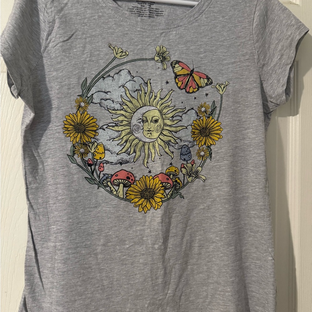 Wound Up Gray Tee with Yellow Accents